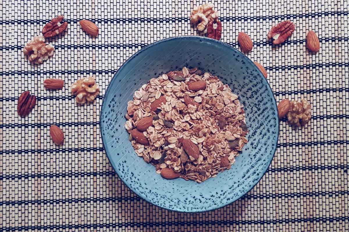 Zelfgemaakte muesli zonder suiker